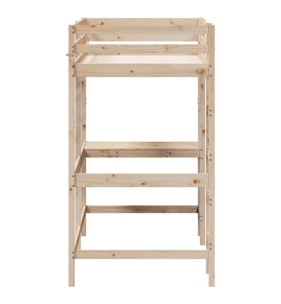 Lit superposé avec bureau 90x190 cm bois de pin massif