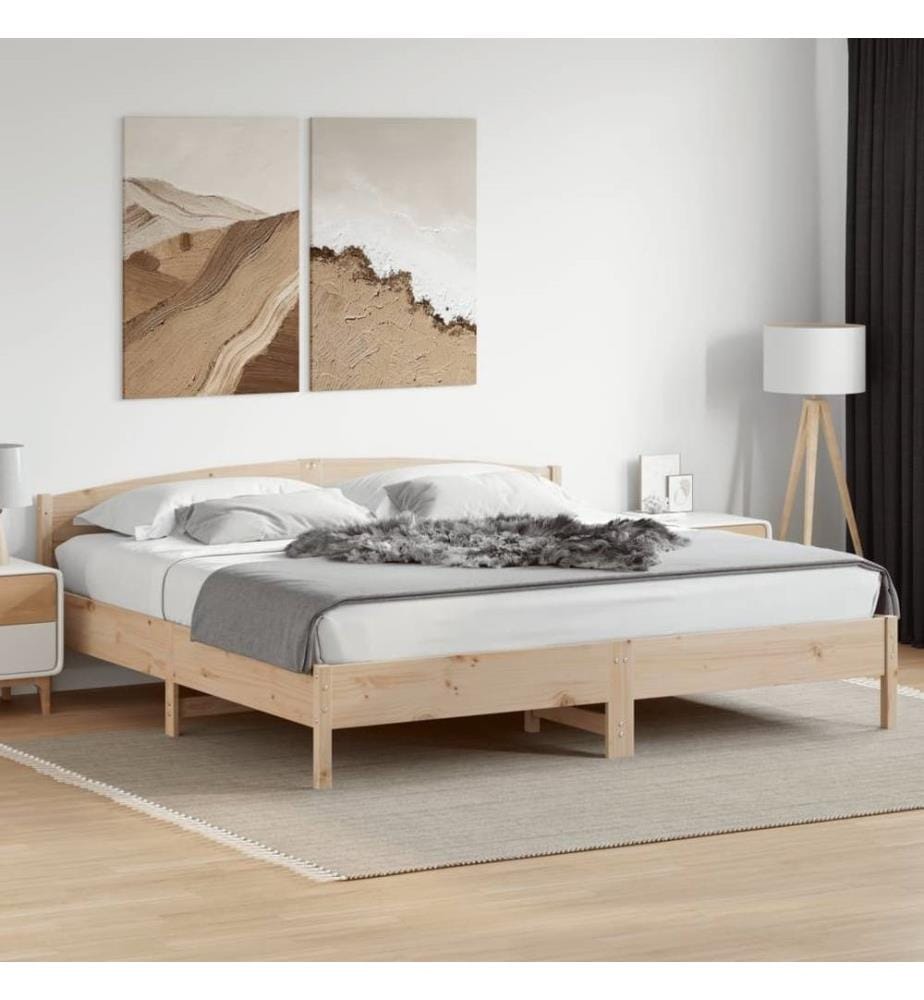 Cadre de lit avec tête de lit 180x200 cm bois de pin massif