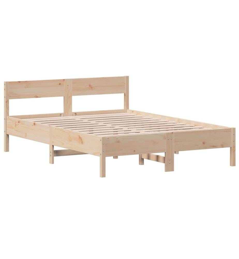Cadre de lit avec tête de lit 140x200 cm bois de pin massif
