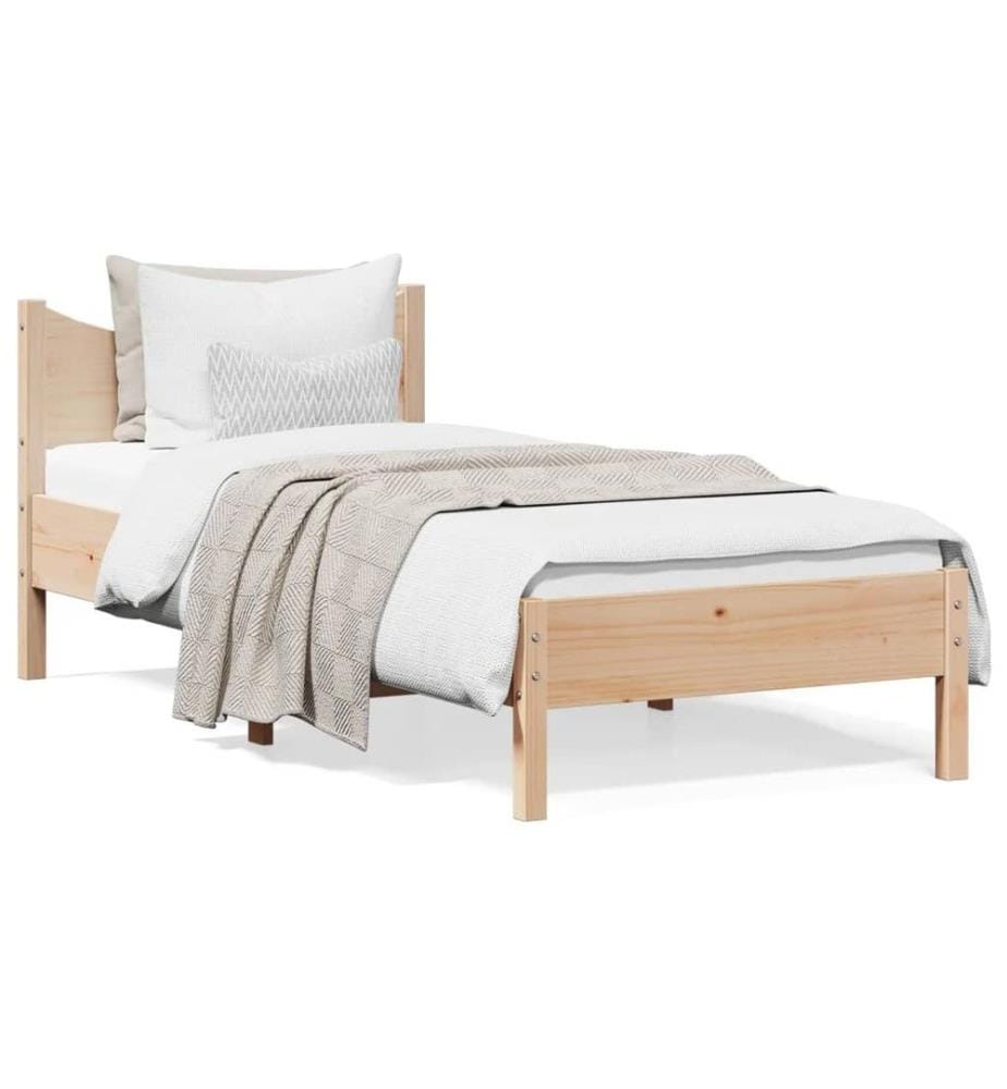Cadre de lit 75x190 cm Bois de pin massif