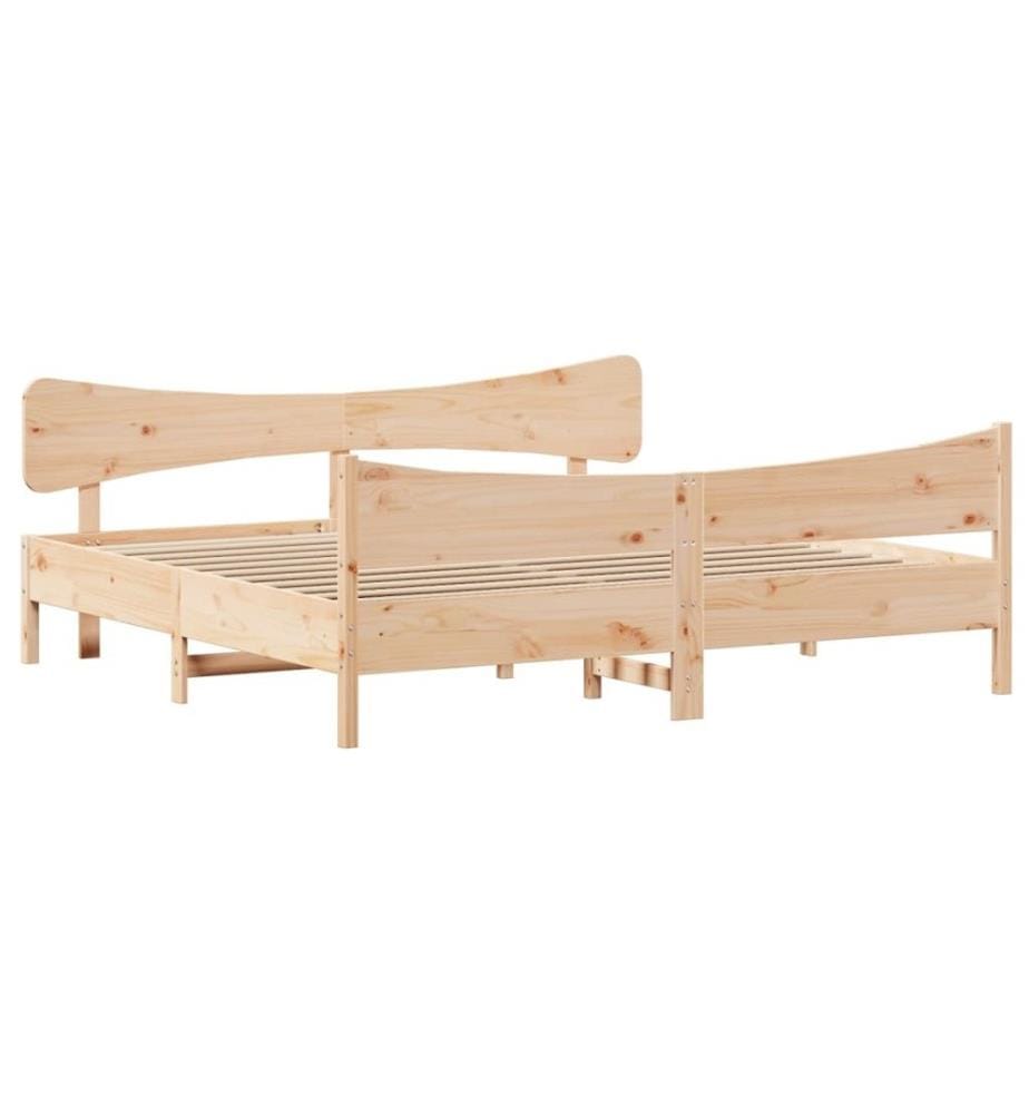 Cadre de lit avec tête de lit 180x200 cm bois de pin massif