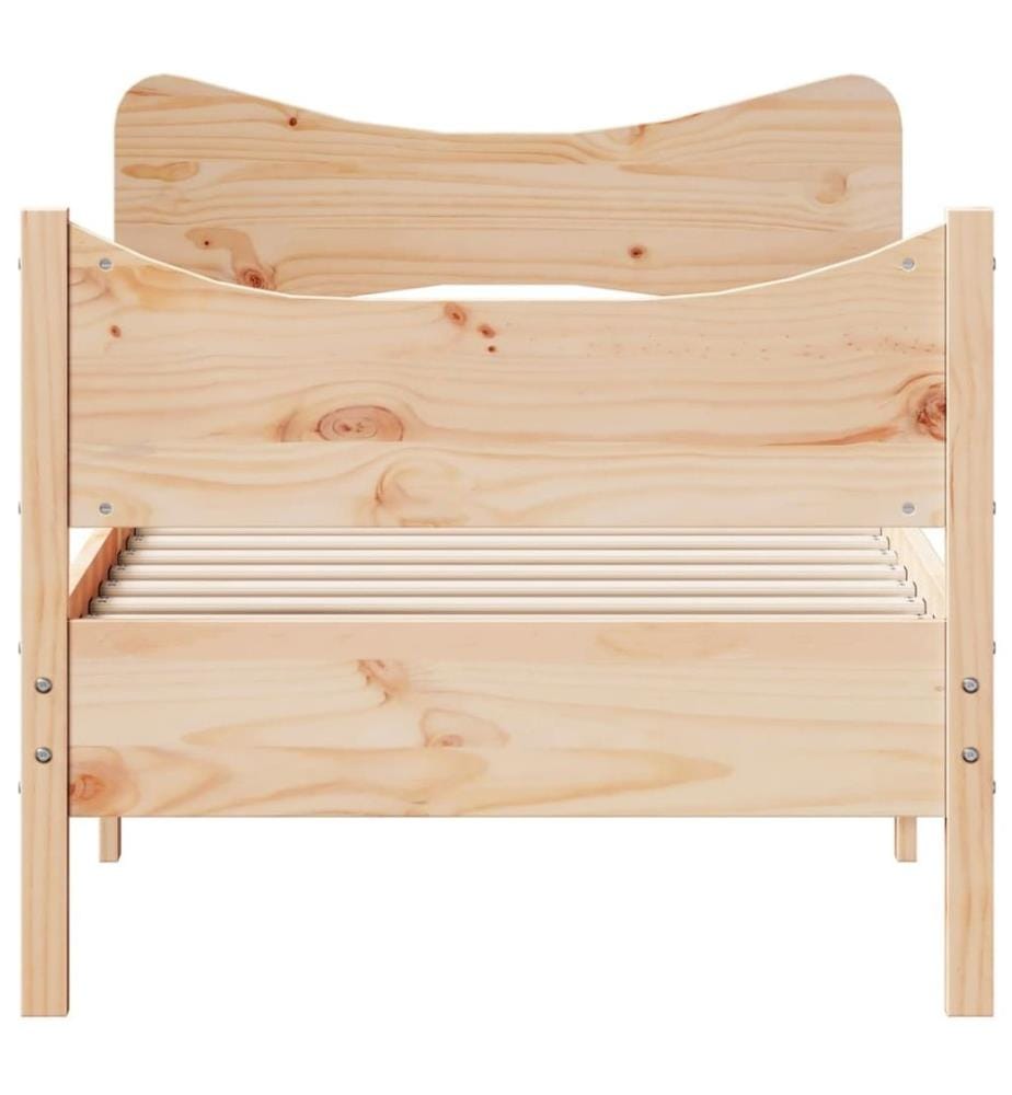 Cadre de lit avec tête de lit 75x190 cm bois de pin massif