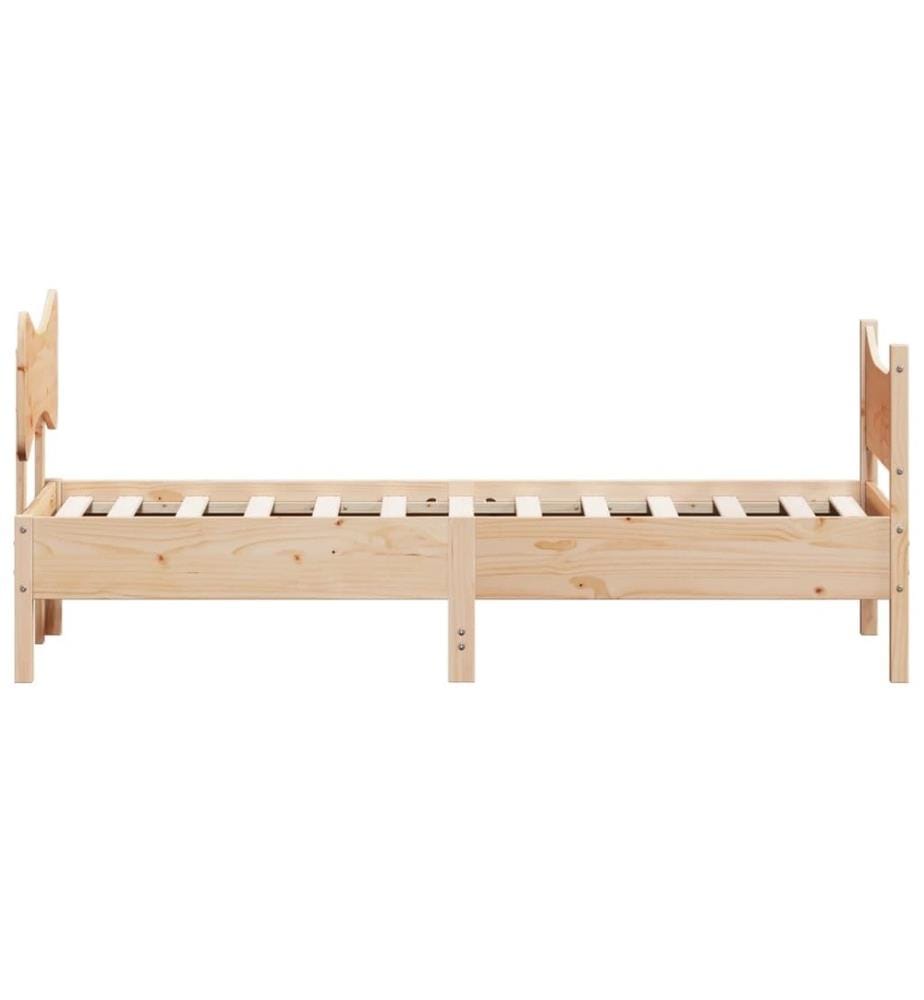 Cadre de lit avec tête de lit 75x190 cm bois de pin massif