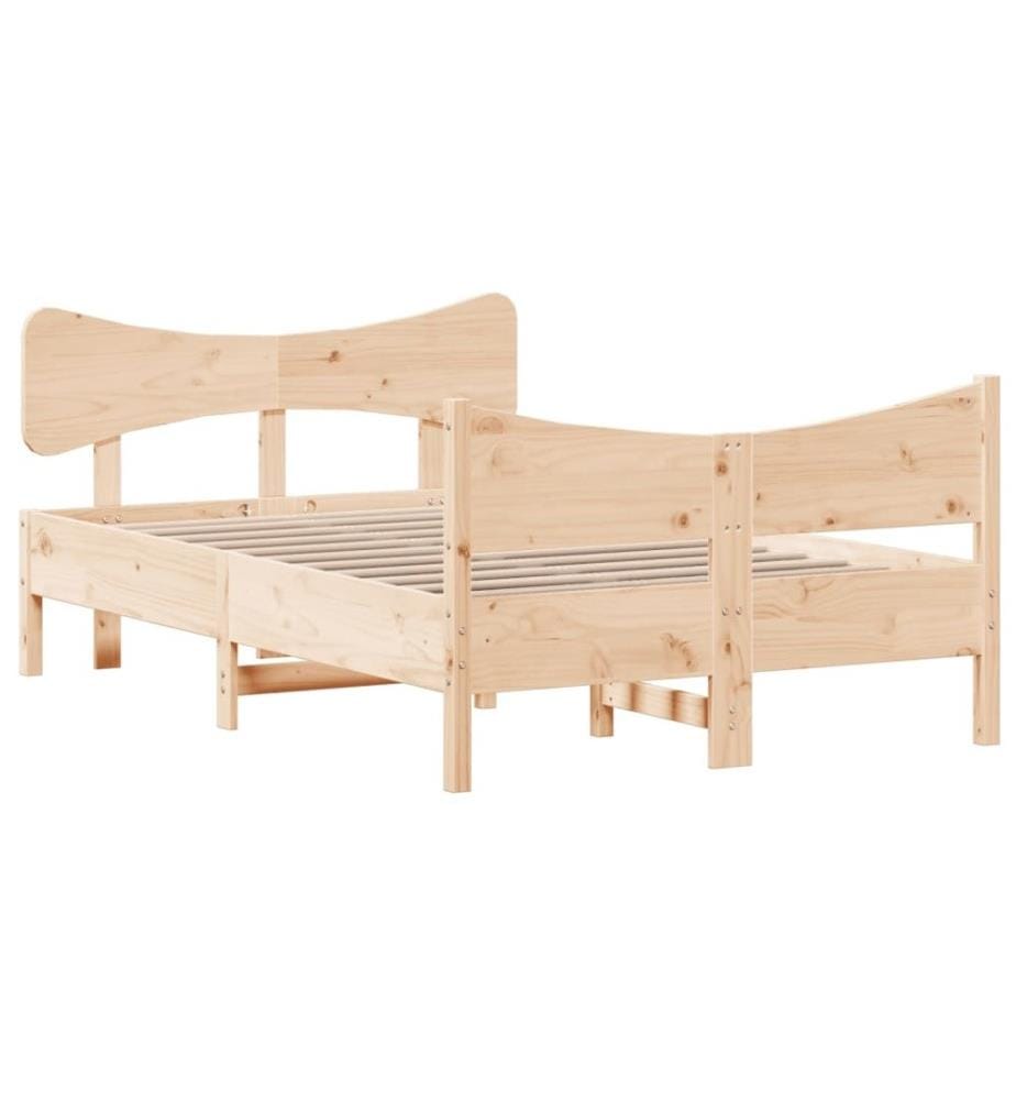Cadre de lit avec tête de lit 120x200 cm bois de pin massif