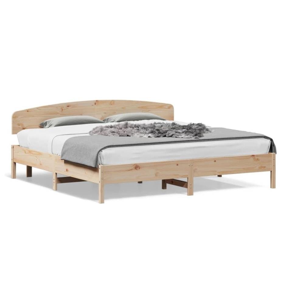 Cadre de lit avec tête de lit 200x200 cm Bois de pin massif