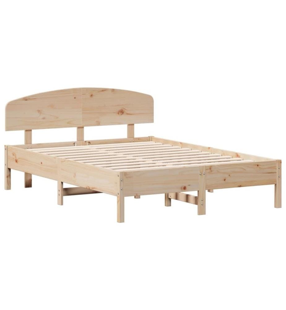 Cadre de lit avec tête de lit 135x190 cm bois de pin massif