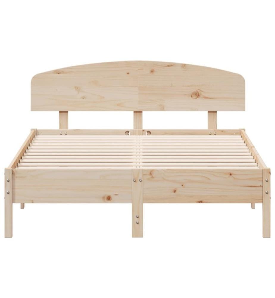 Cadre de lit avec tête de lit 135x190 cm bois de pin massif