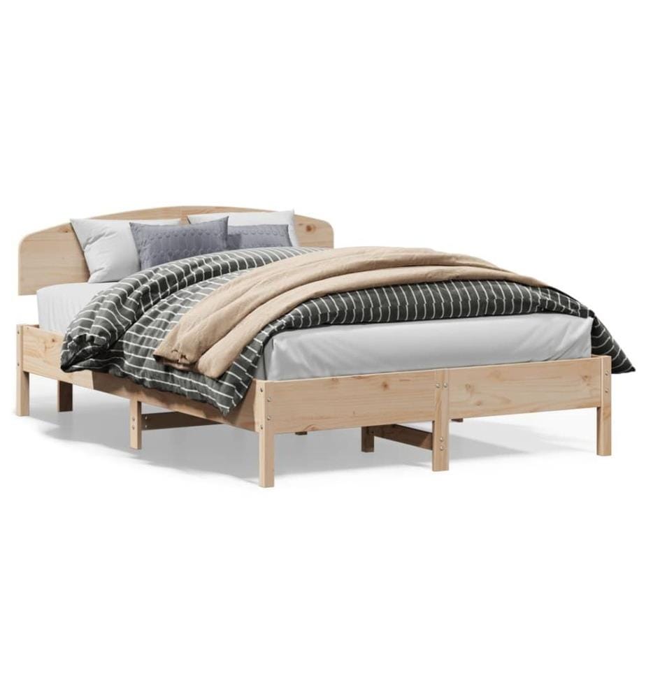 Cadre de lit avec tête de lit 150x200 cm bois de pin massif