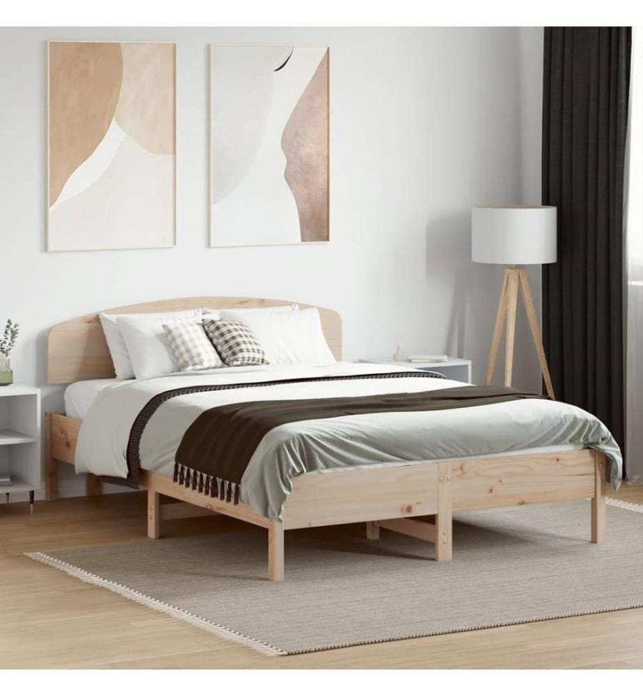 Cadre de lit avec tête de lit 120x190 cm bois de pin massif