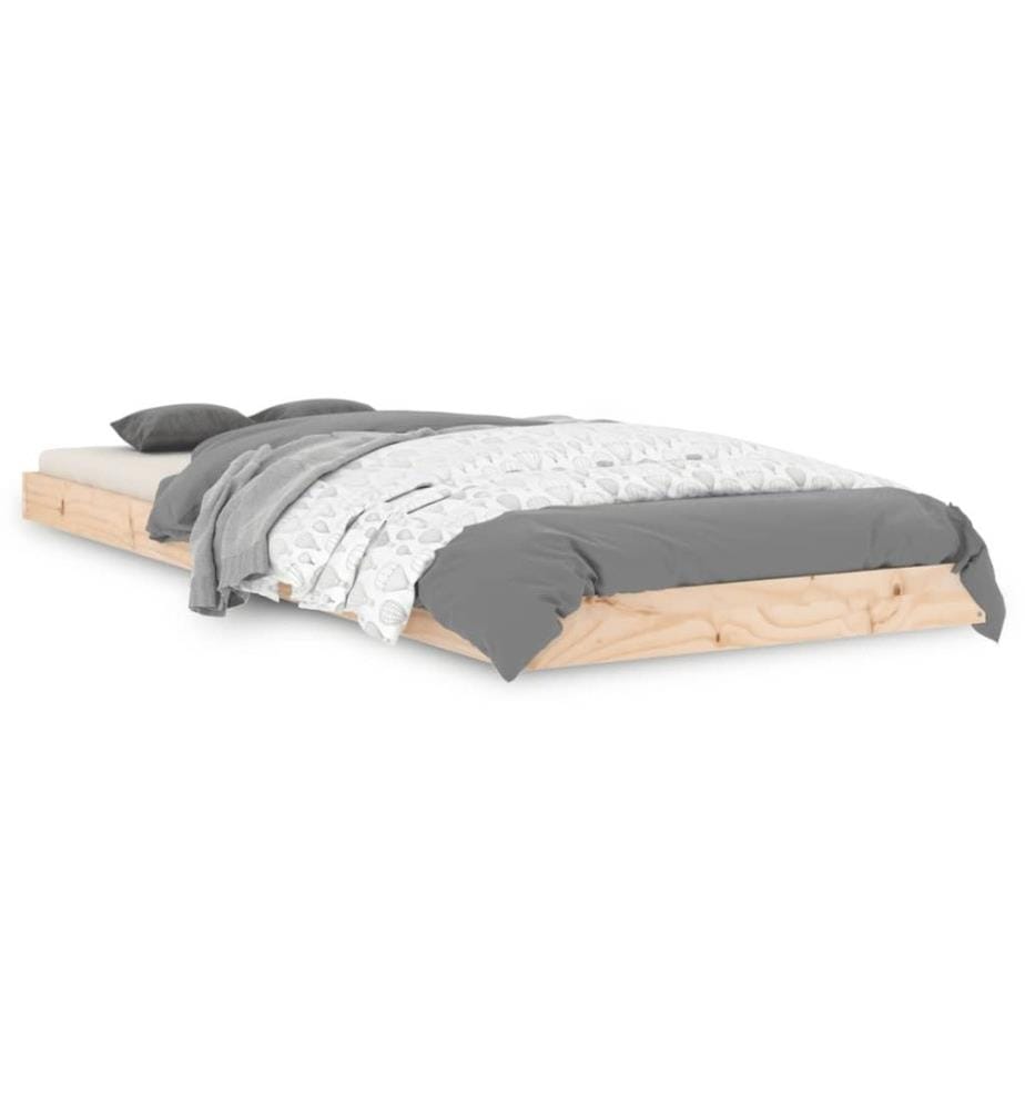 Cadre de lit 75x190 cm petit simple bois massif de pin