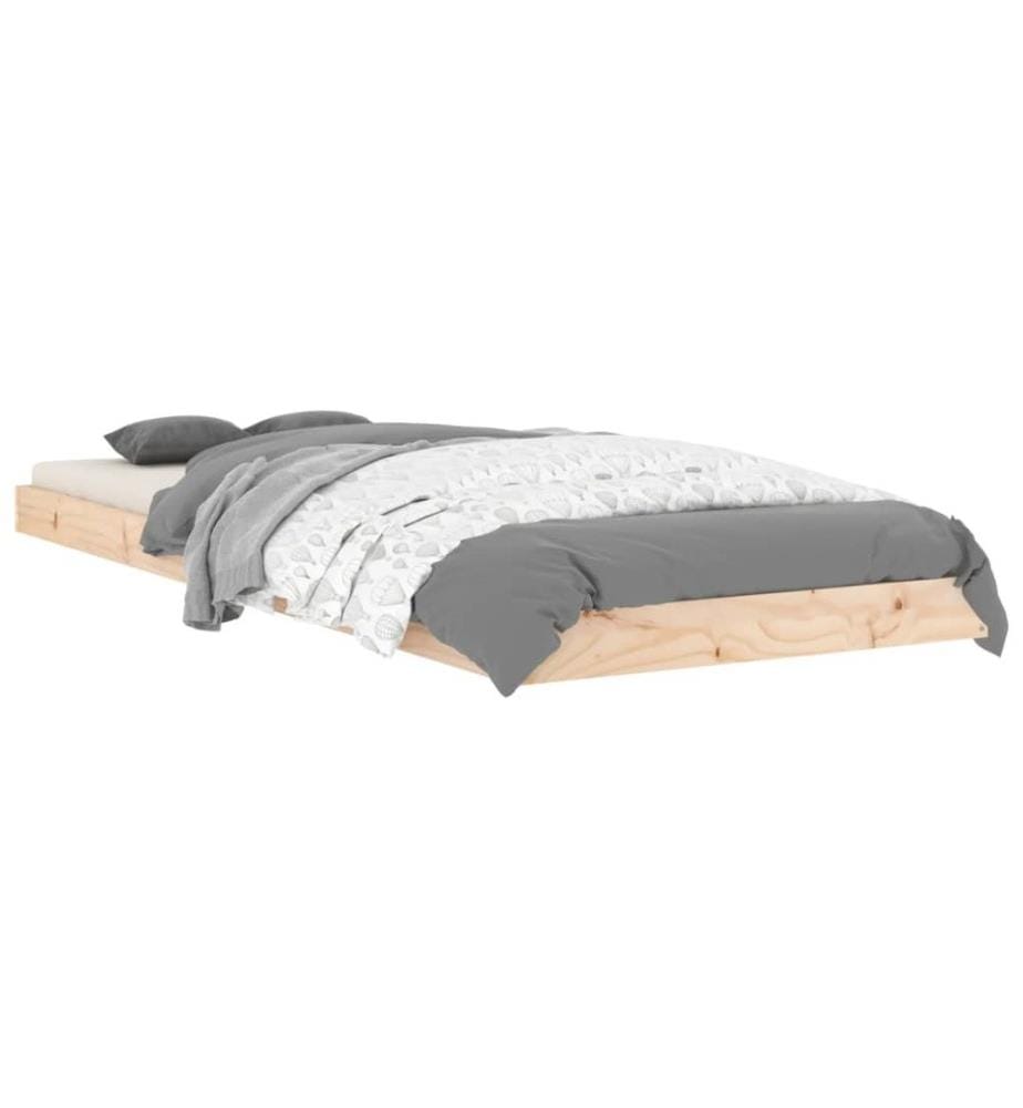 Cadre de lit 75x190 cm petit simple bois massif de pin