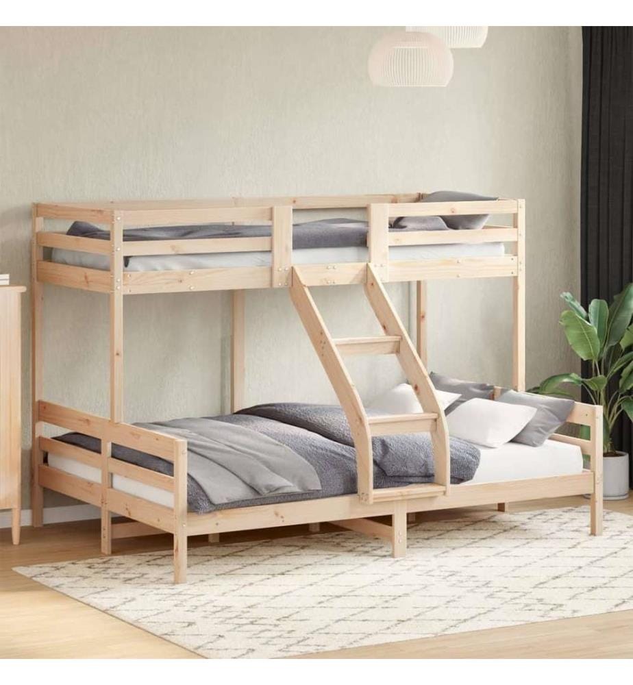 Lit superposé 80x200/140x200 cm bois de pin massif