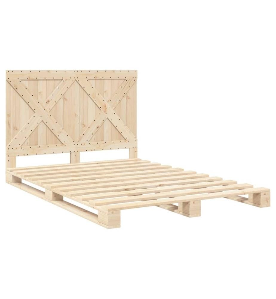 Cadre de lit avec tête de lit 160x200 cm bois de pin massif