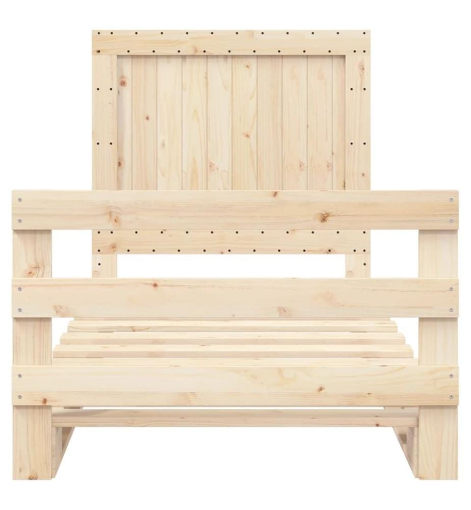 Cadre de lit et tête de lit 100x200 cm bois de pin massif