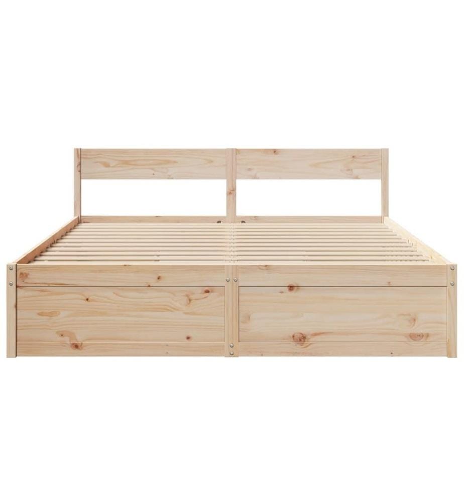 Cadre de lit avec tiroirs 200x200 cm bois massif de pin