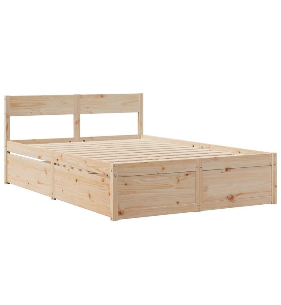 Cadre de lit avec tiroirs 120x190 cm bois de pin massif