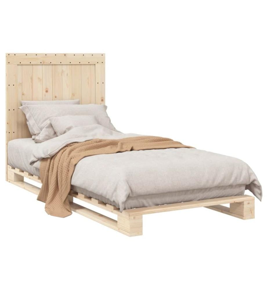Cadre de lit avec tête de lit 90x200 cm bois de pin massif