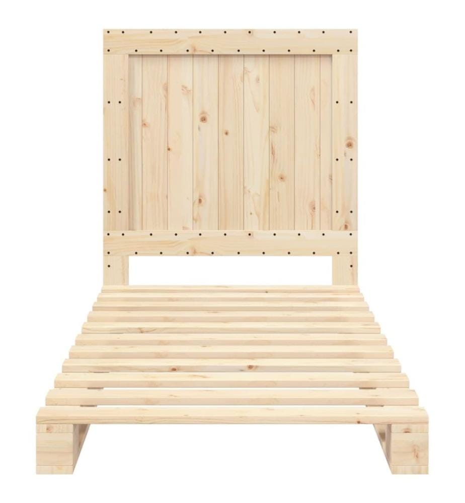 Cadre de lit avec tête de lit 90x200 cm bois de pin massif