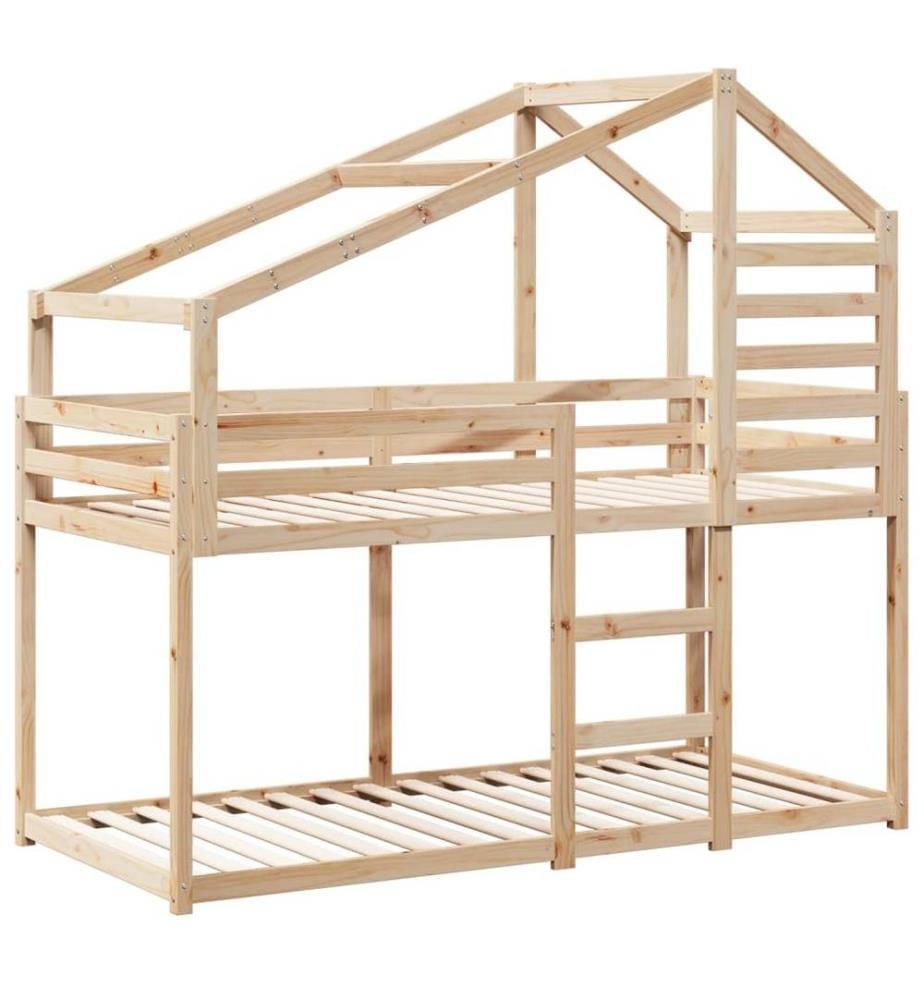 Lit superposé avec toit 90x190 cm bois massif de pin