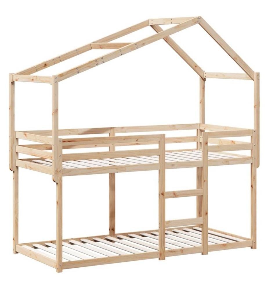 Lit superposé avec toit 80x200 cm bois de pin massif