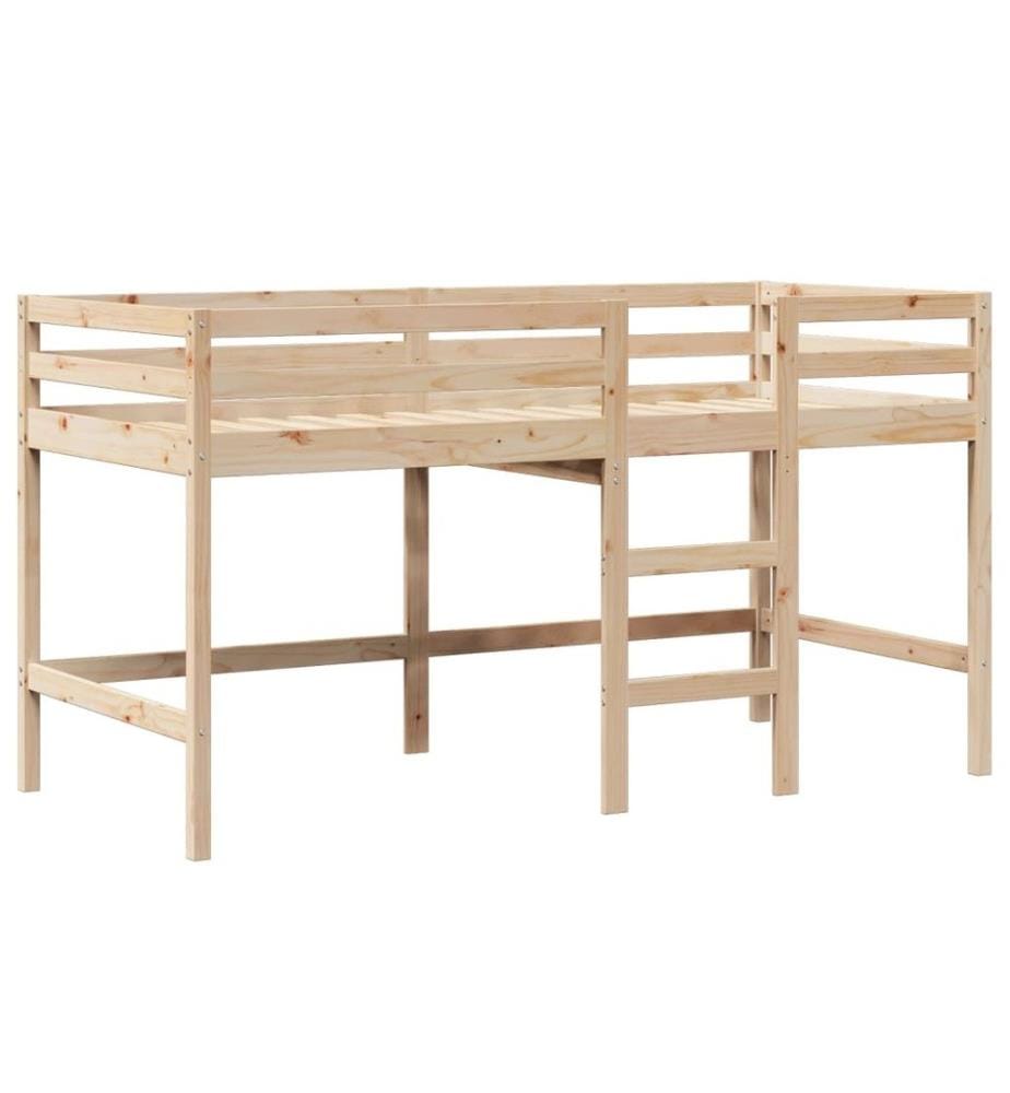 Lit superposé et échelle et toit 80x200 cm bois de pin massif