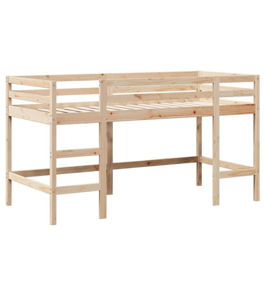 Lit superposé et échelle et toit 80x200 cm bois de pin massif