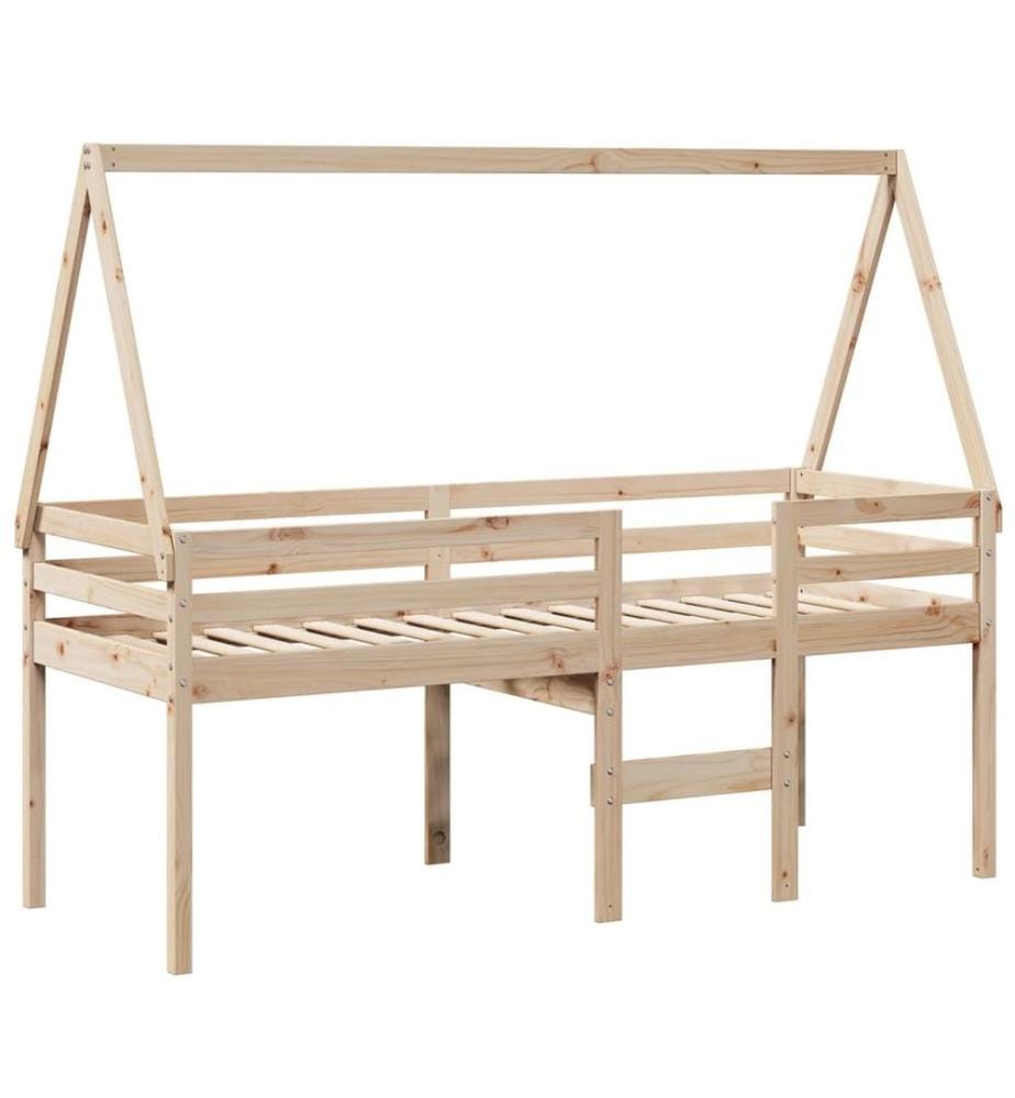Lit haut avec toit 90x200 cm bois de pin massif