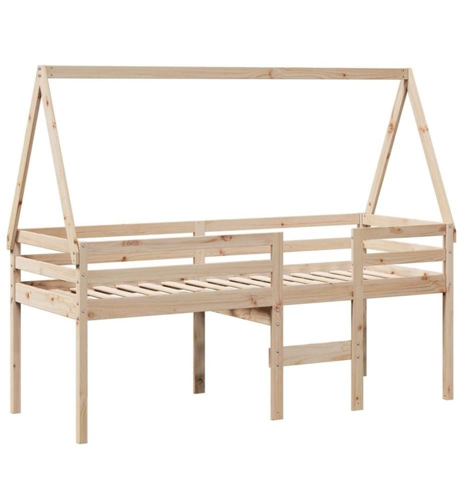 Lit haut avec toit 90x190 cm bois de pin massif