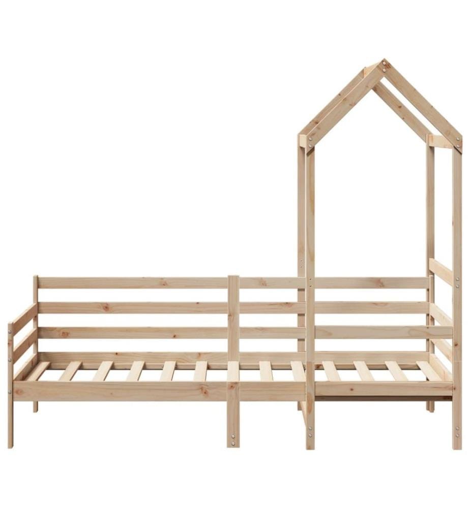 Lit de jour avec toit 90x200 cm bois de pin massif