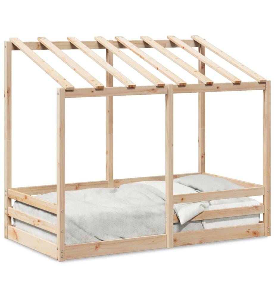 Lit pour enfants avec toit 70x140 cm bois massif de pin