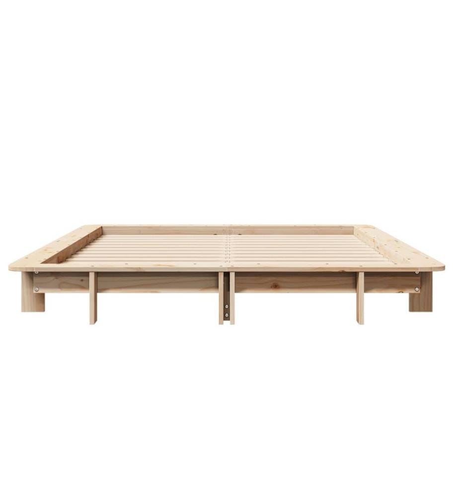 Cadre de lit sans matelas 140x190 cm bois de pin massif