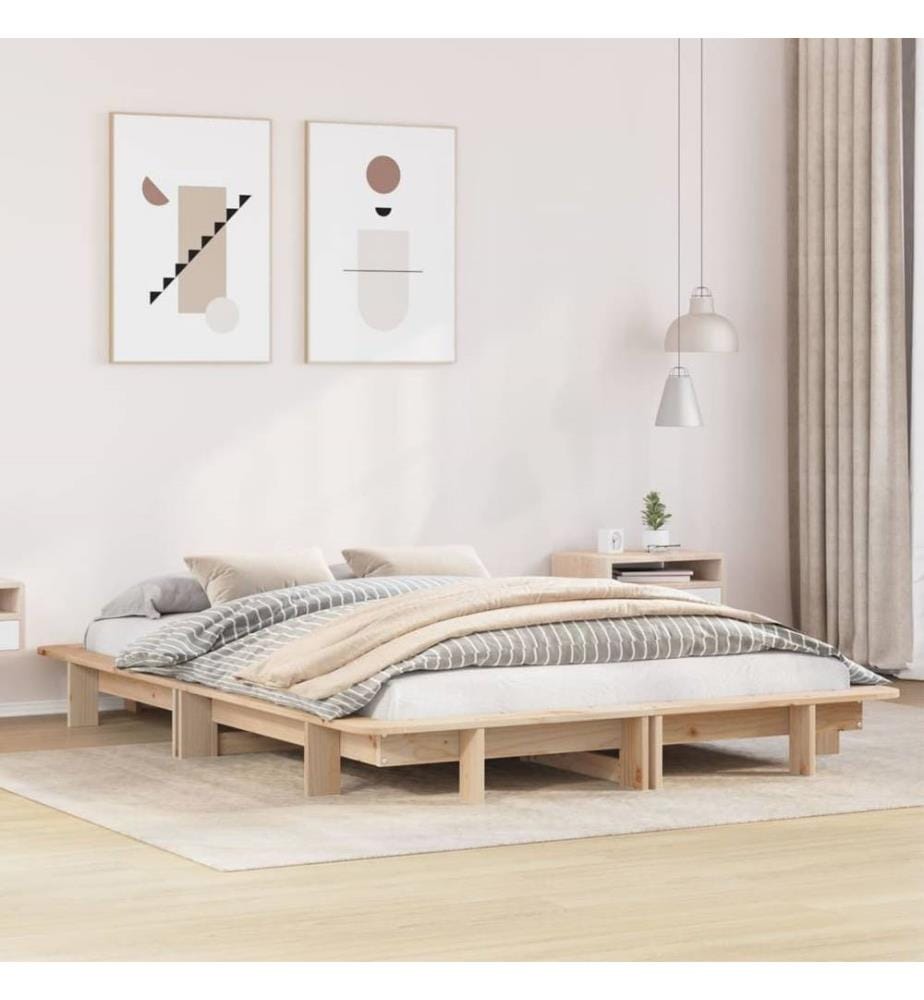 Cadre de lit sans matelas 120x190 cm bois de pin massif