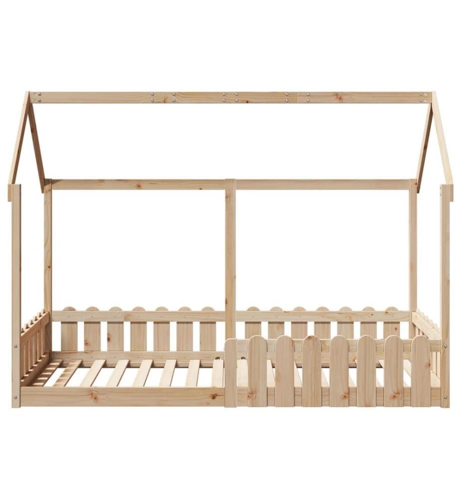 Cadre de lit d'enfants forme de maison 90x190cm bois massif pin