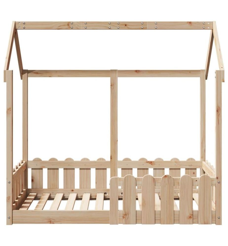 Cadre de lit d'enfants forme de maison 70x140cm bois pin massif