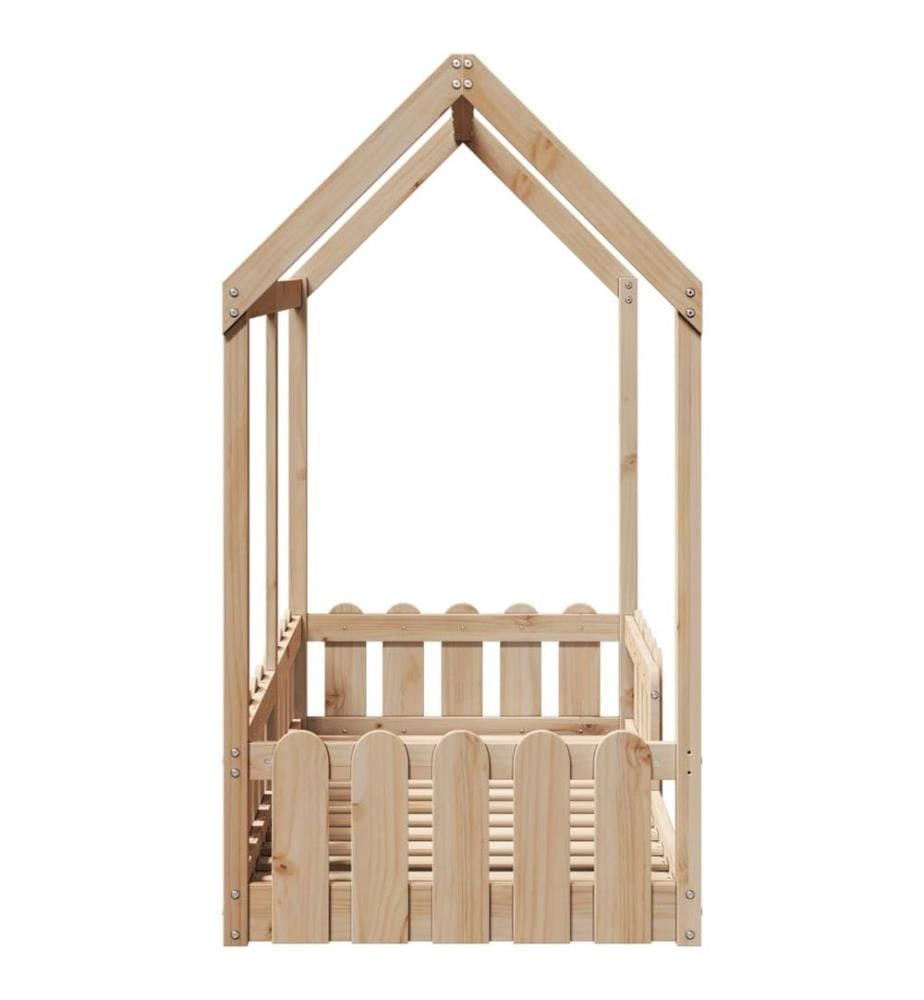 Cadre de lit d'enfants forme de maison 70x140cm bois pin massif