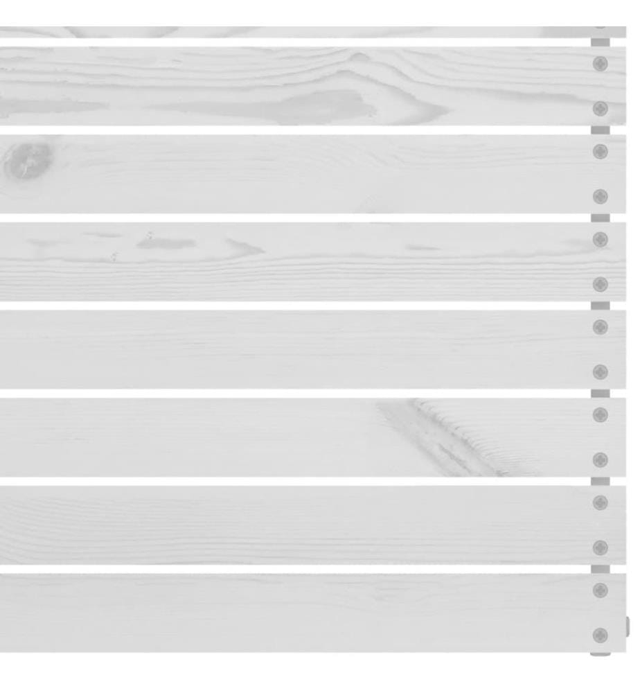 Salon de jardin 7 pcs Blanc Bois de pin massif