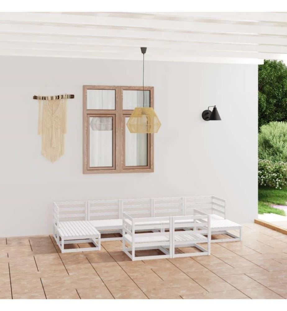 9-tlg. Garten-Lounge-Set Kiefer Massivholz