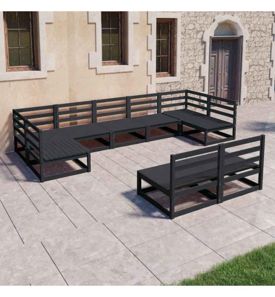 9-tlg. Garten-Lounge-Set Massivholz Kiefer