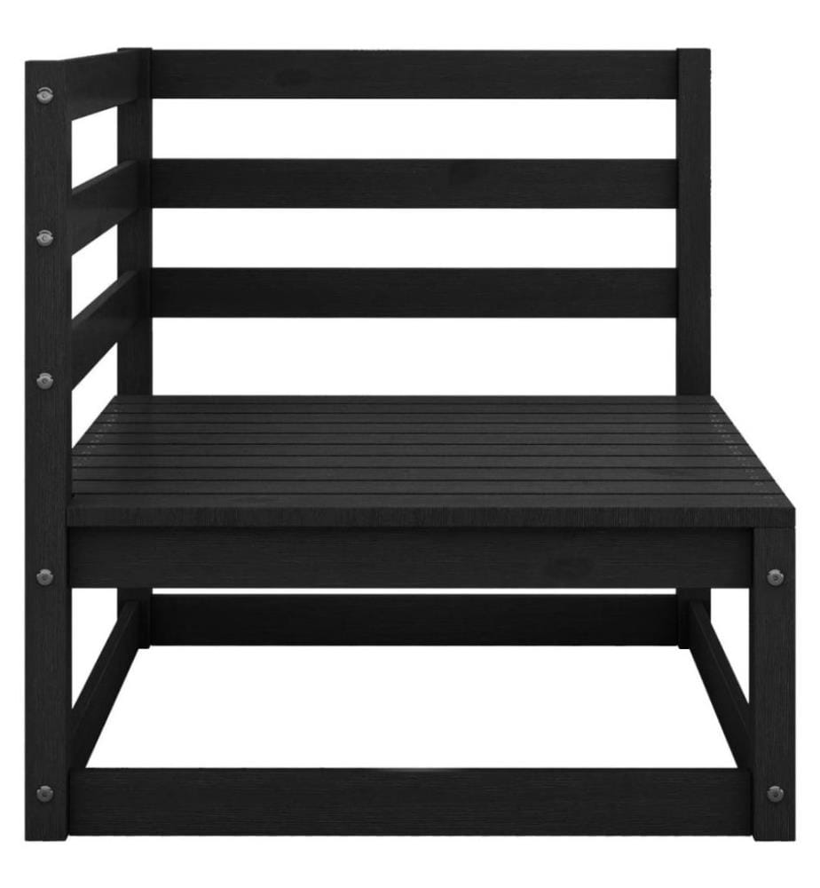 10-tlg. Garten-Lounge-Set Schwarz Massivholz Kiefer