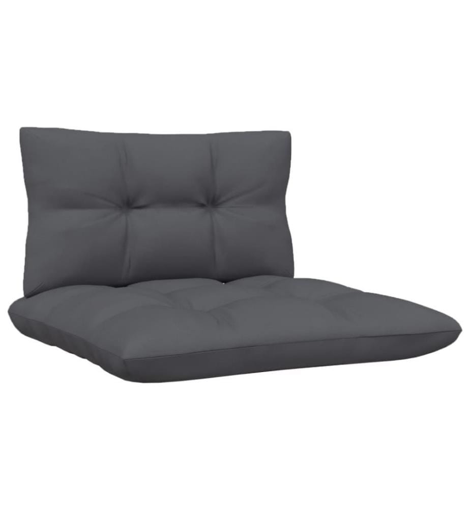 Salon de jardin 3 pcs avec coussins anthracite Bois de pin