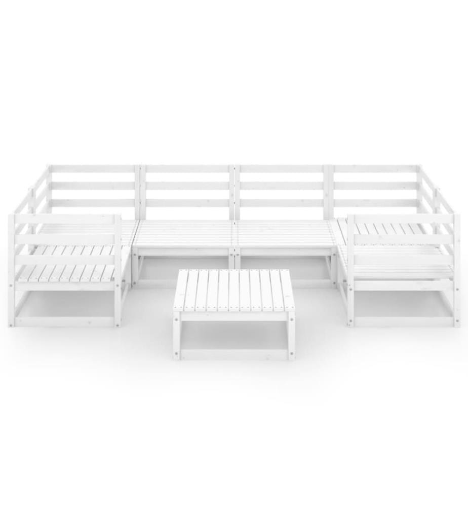 7-tlg. Garten-Lounge-Set Kiefer Massivholz