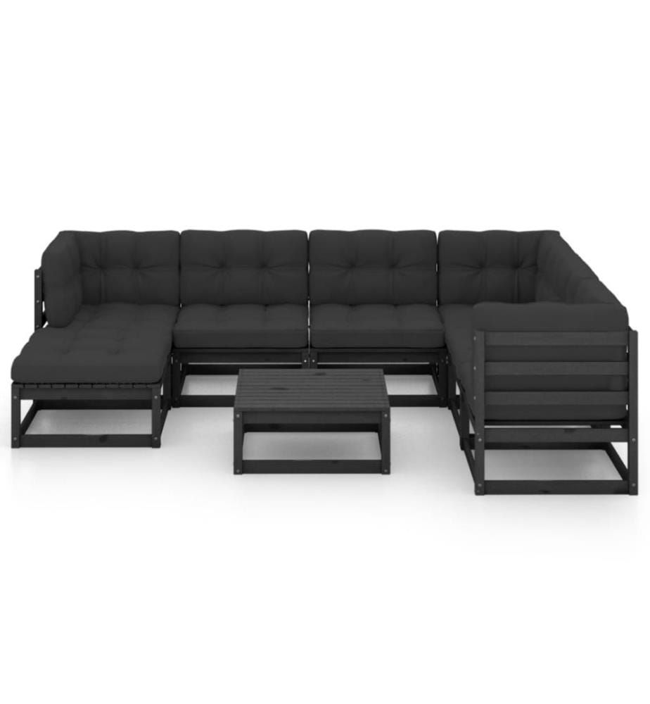 8-tlg. Garten-Lounge-Set mit Kissen Kiefer Massivholz