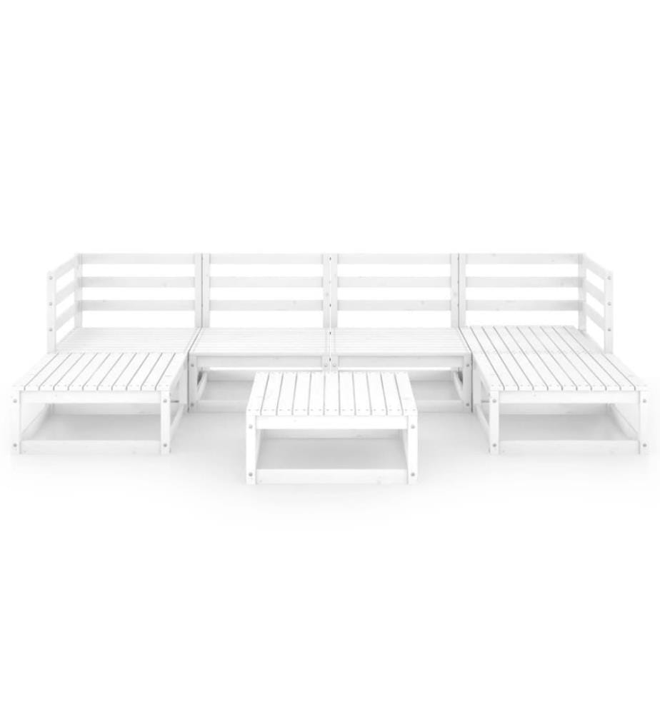 7-tlg. Garten-Lounge-Set Kiefer Massivholz