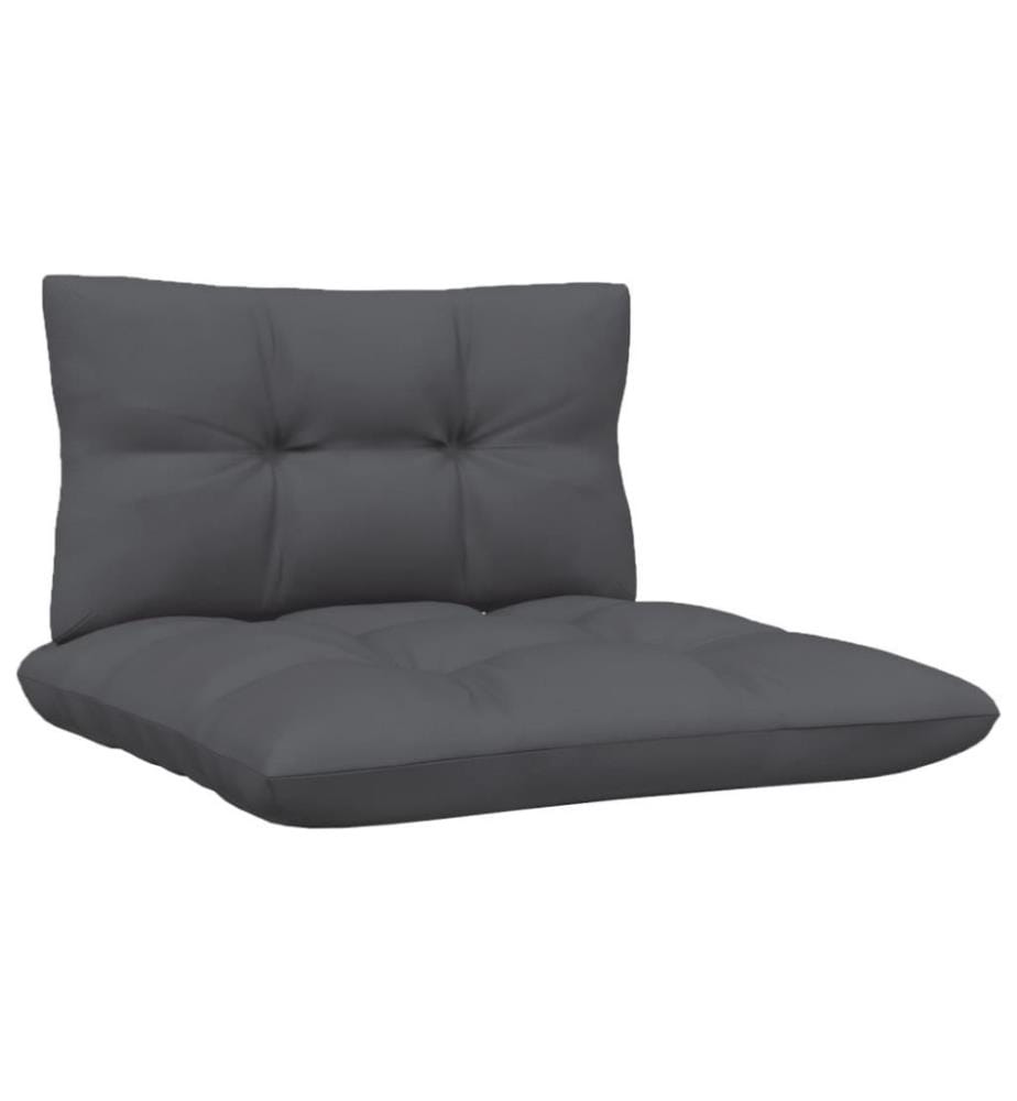 8-tlg. Garten-Lounge-Set mit Anthrazit Kissen Kiefernholz