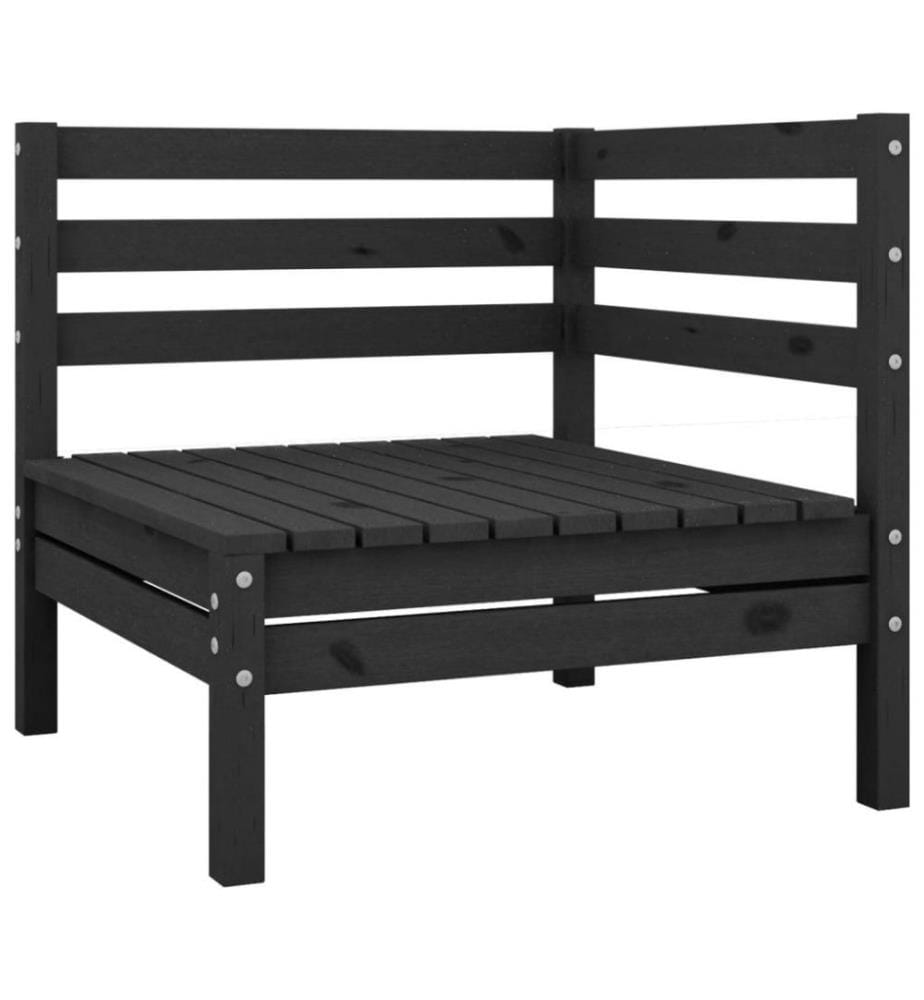 10-tlg. Garten-Lounge-Set Schwarz Massivholz Kiefer