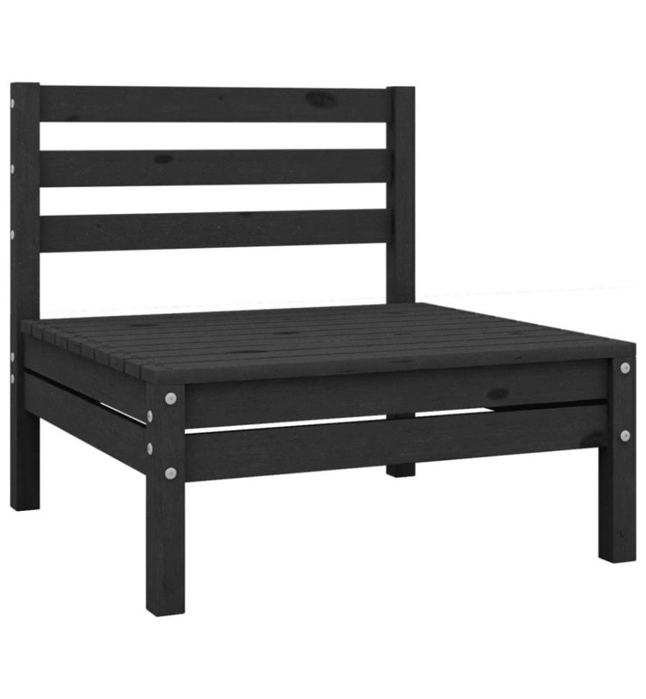 10-tlg. Garten-Lounge-Set Schwarz Massivholz Kiefer