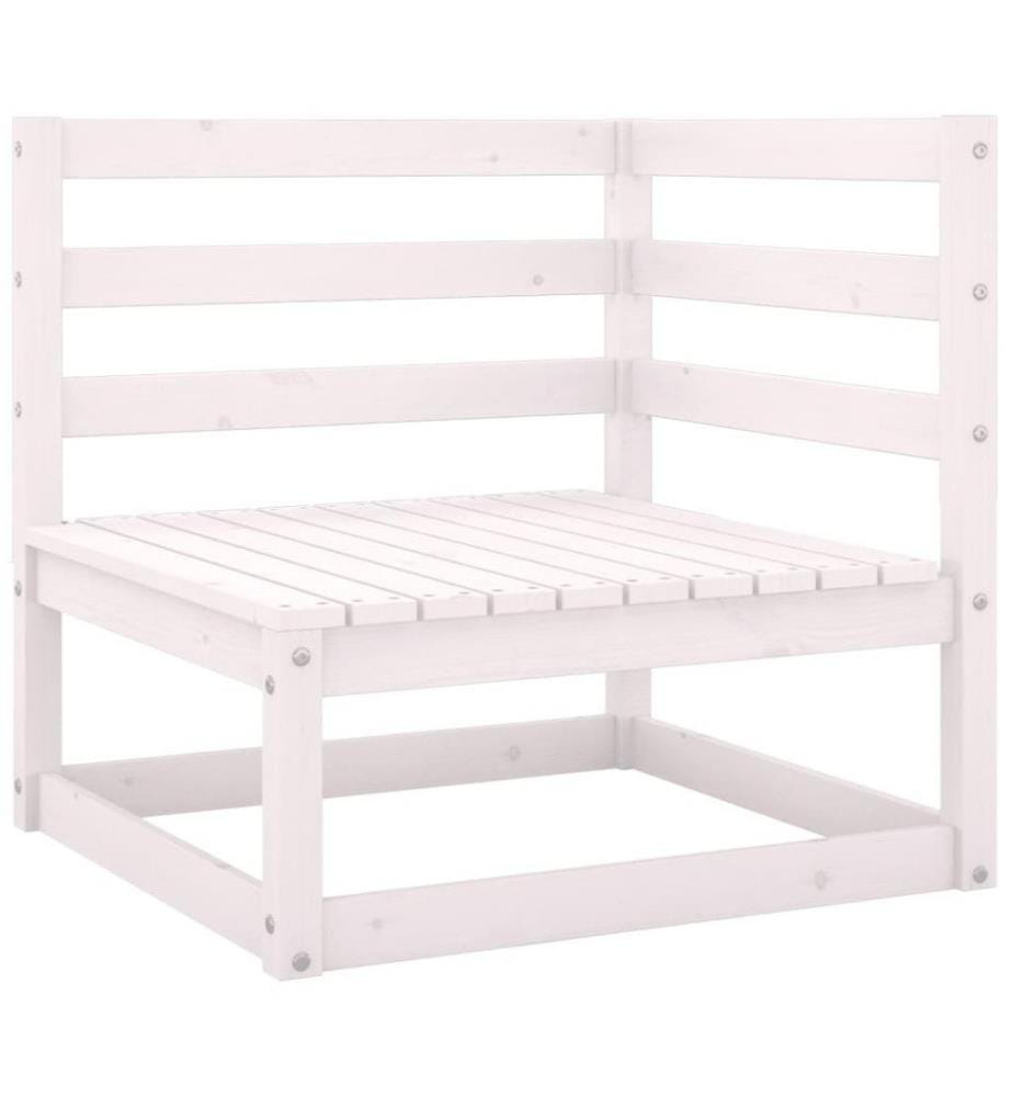 Salon de jardin 2 pcs Blanc Bois de pin massif