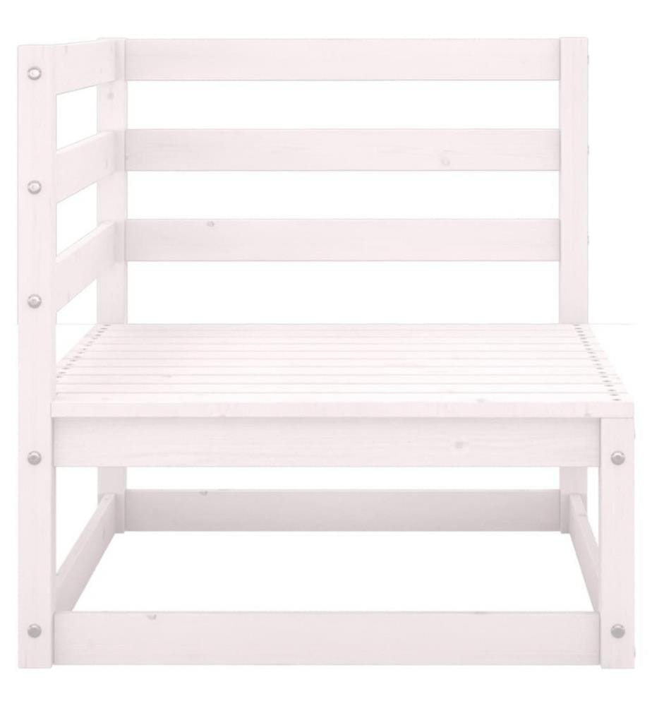 Salon de jardin 2 pcs Blanc Bois de pin massif