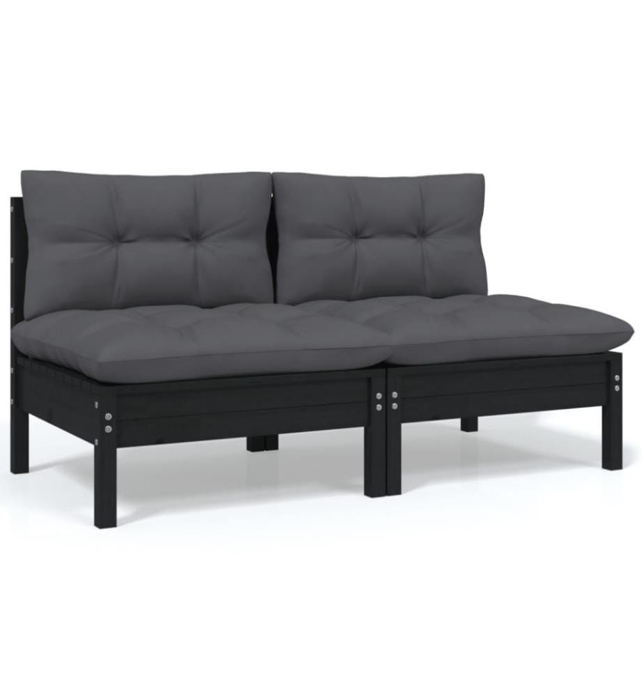 9-tlg. Garten-Lounge-Set mit Kissen Kiefer Massivholz