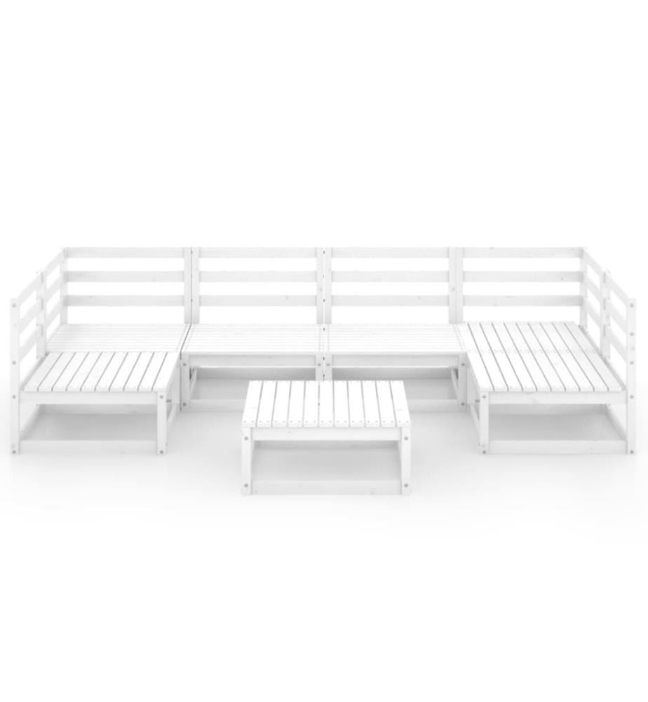 7-tlg. Garten-Lounge-Set Kiefer Massivholz